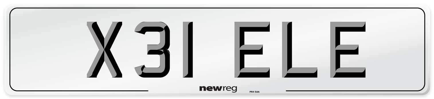 X31 ELE Number Plate from New Reg